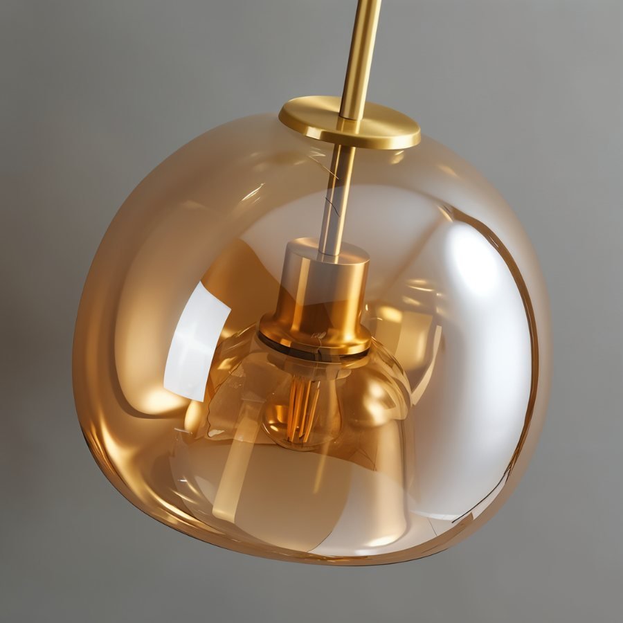 Modern Glass Ceiling Light With Hardwired LED Light