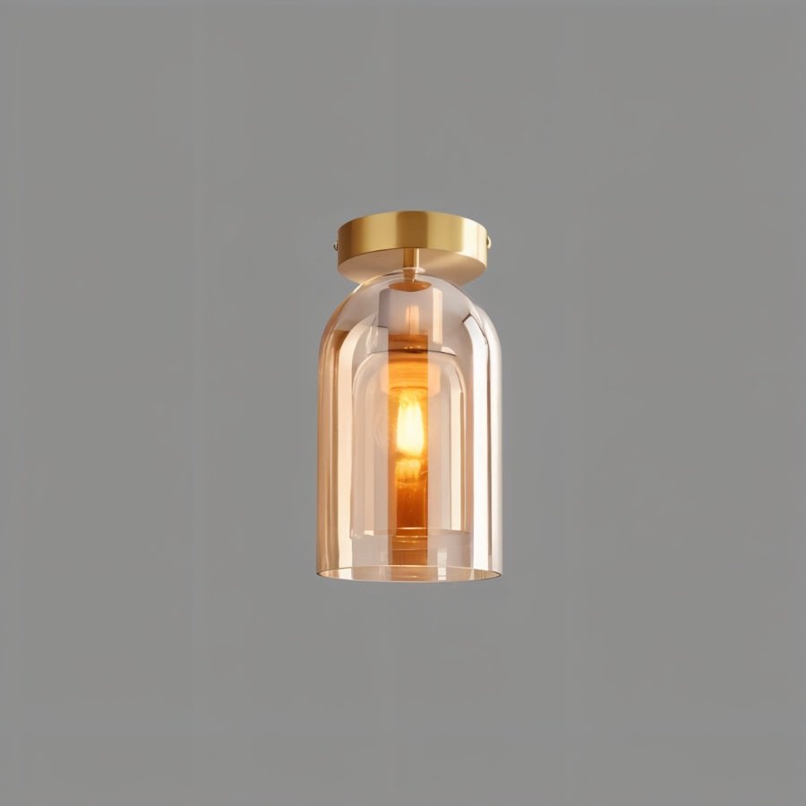 Modern Glass Ceiling Light With Hardwired LED Light