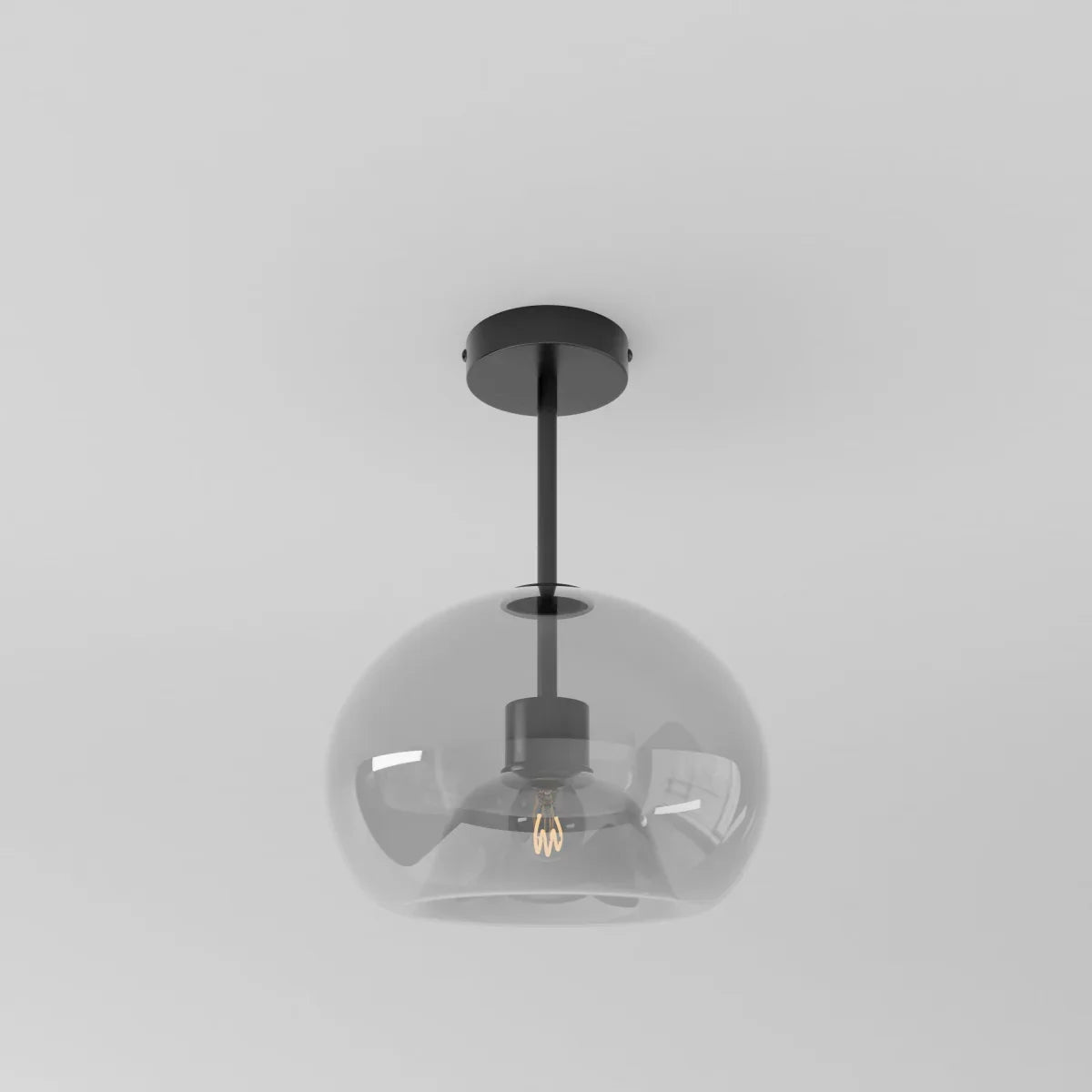 Modern Glass Ceiling Light With Hardwired LED Light