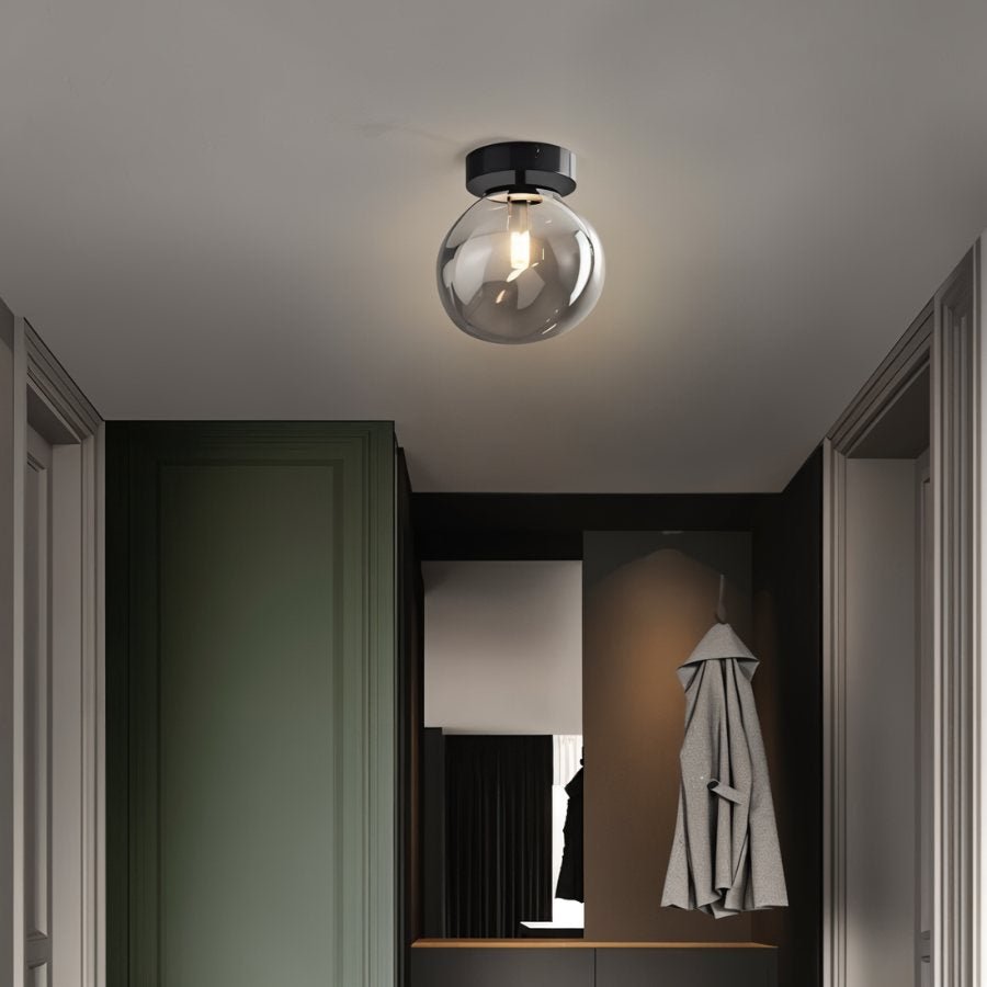 Modern Glass Ceiling Light With Hardwired LED Light