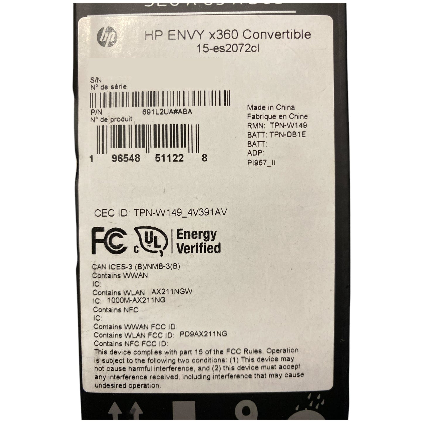 HP Envy Laptop 15.6" Intel i7-1260P Processor, 16GB RAM, 512GB SSD, Intel Iris X