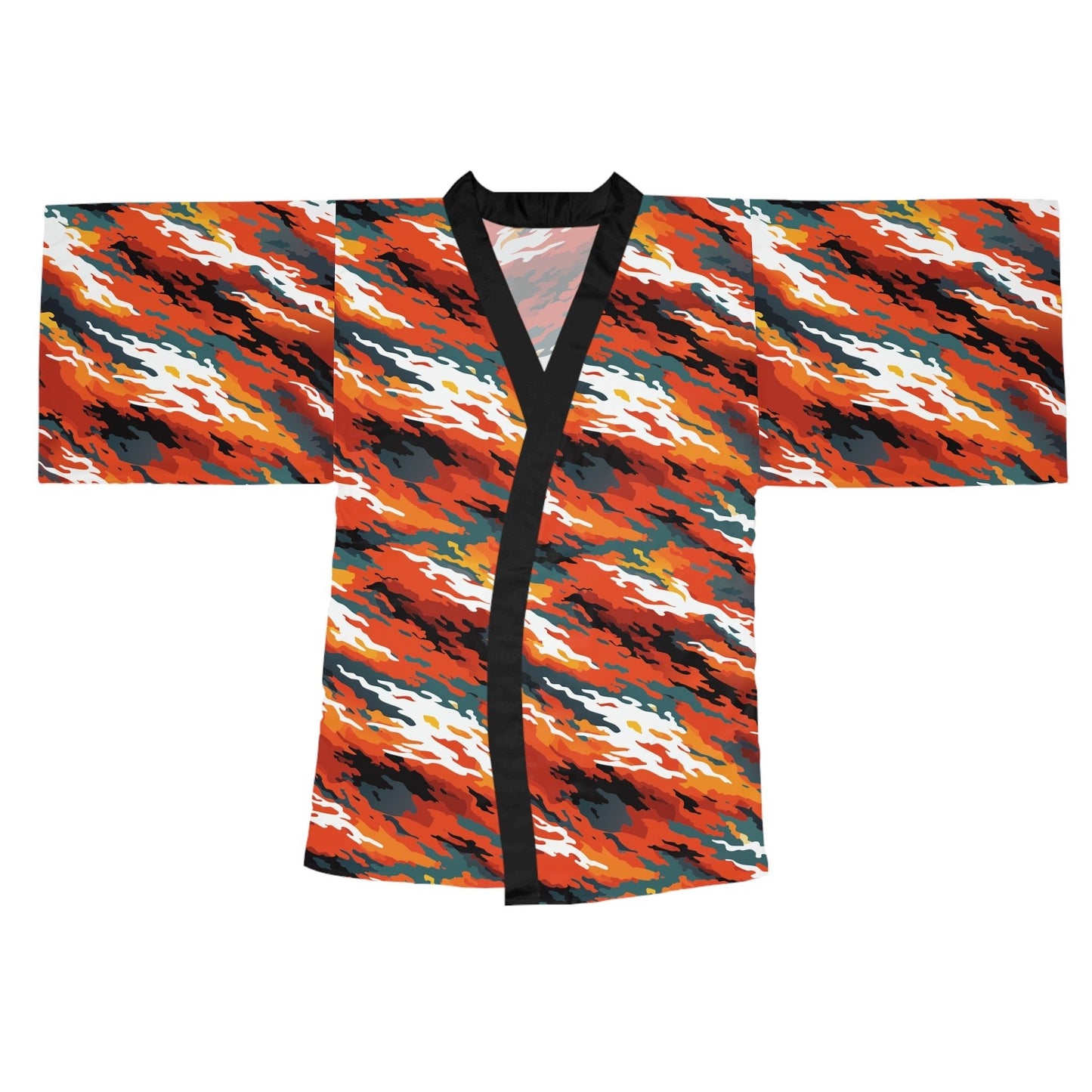 Long Sleeve AOP Kimono Robe for Maximalist Home Dressers — Bold All-Over Print Women's Duster Robe, Gallery Lounge Statement