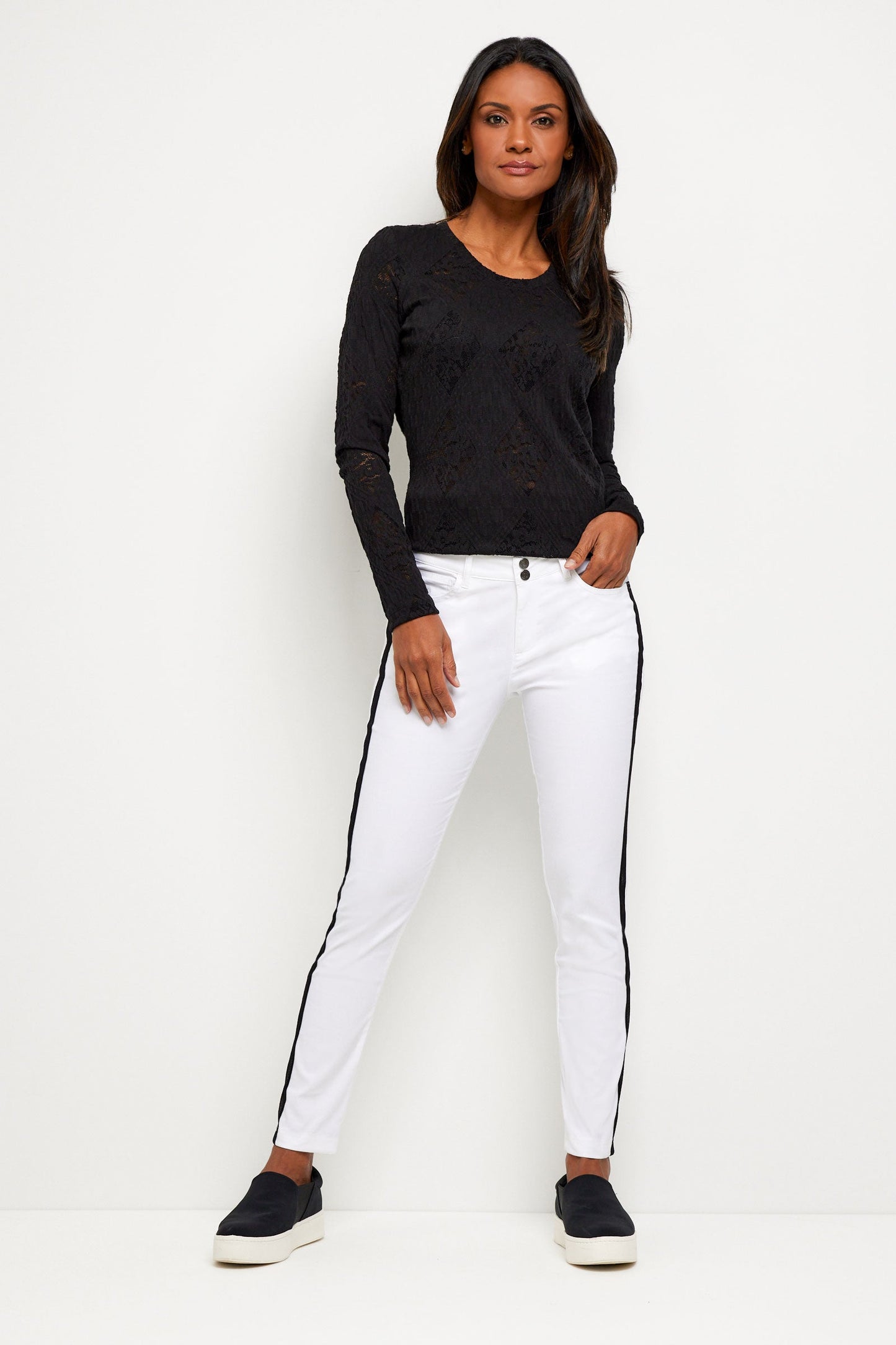 Luisa Skinny Jean Pant with Stripe
