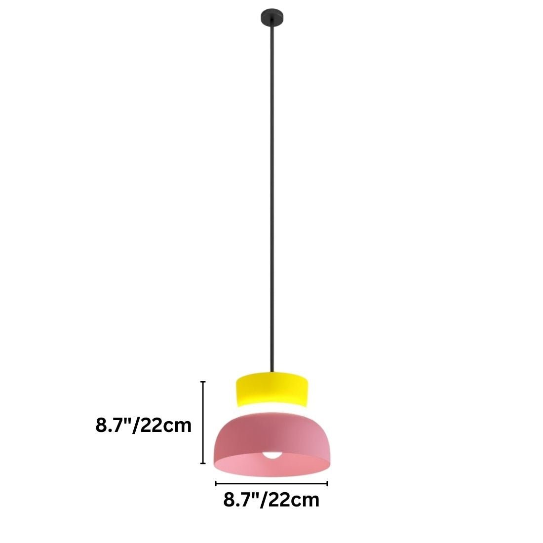 Modern Aluminium Pendant Light With Dome Acrylic Shade