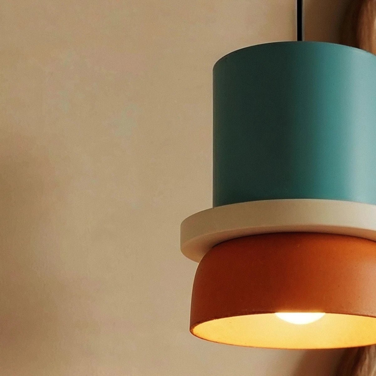 Modern Aluminium Pendant Light With Dome Acrylic Shade