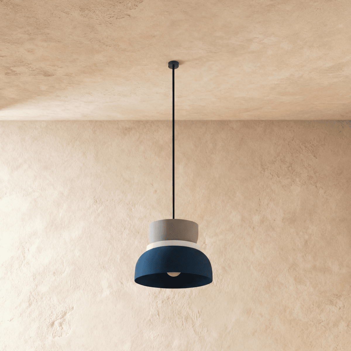 Modern Aluminium Pendant Light With Dome Acrylic Shade