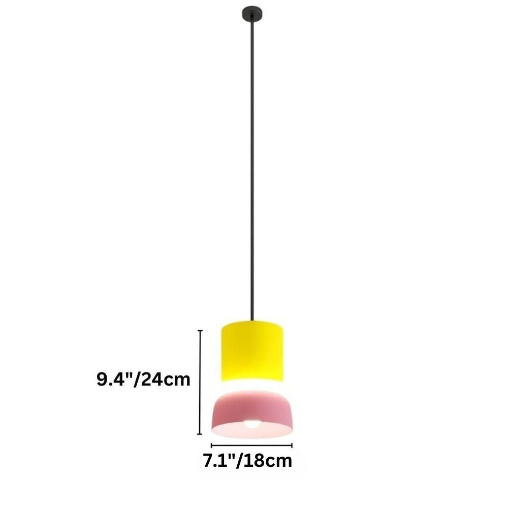 Modern Aluminium Pendant Light With Dome Acrylic Shade