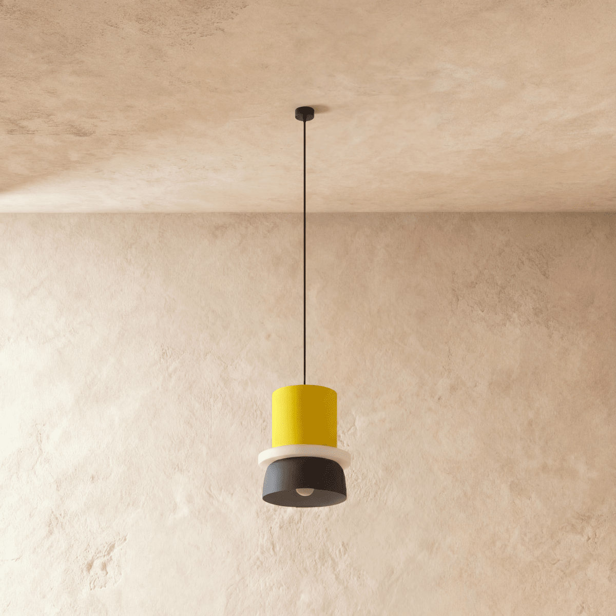 Modern Aluminium Pendant Light With Dome Acrylic Shade