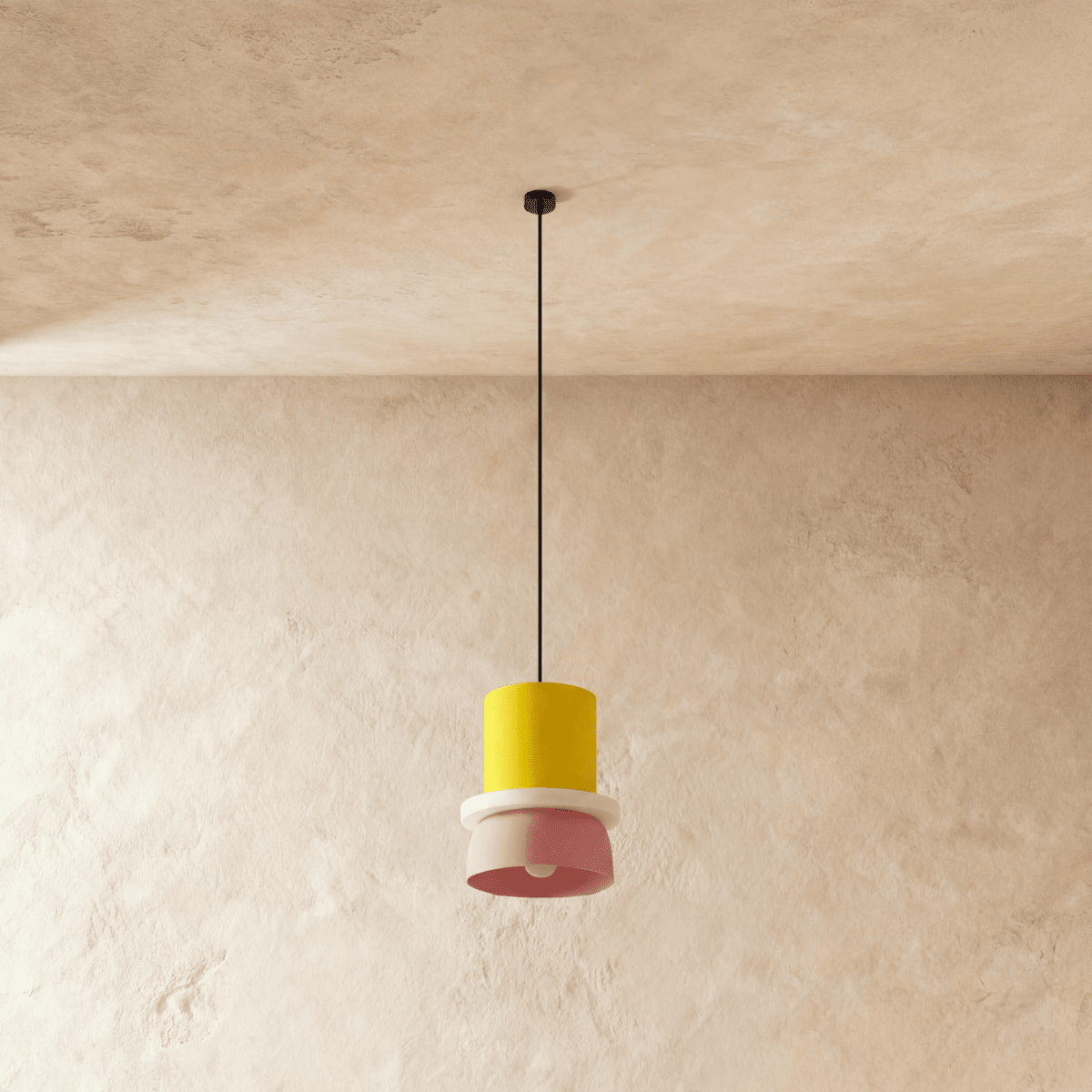 Modern Aluminium Pendant Light With Dome Acrylic Shade