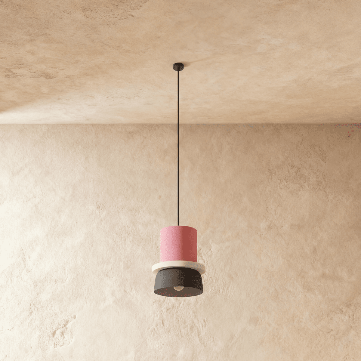 Modern Aluminium Pendant Light With Dome Acrylic Shade