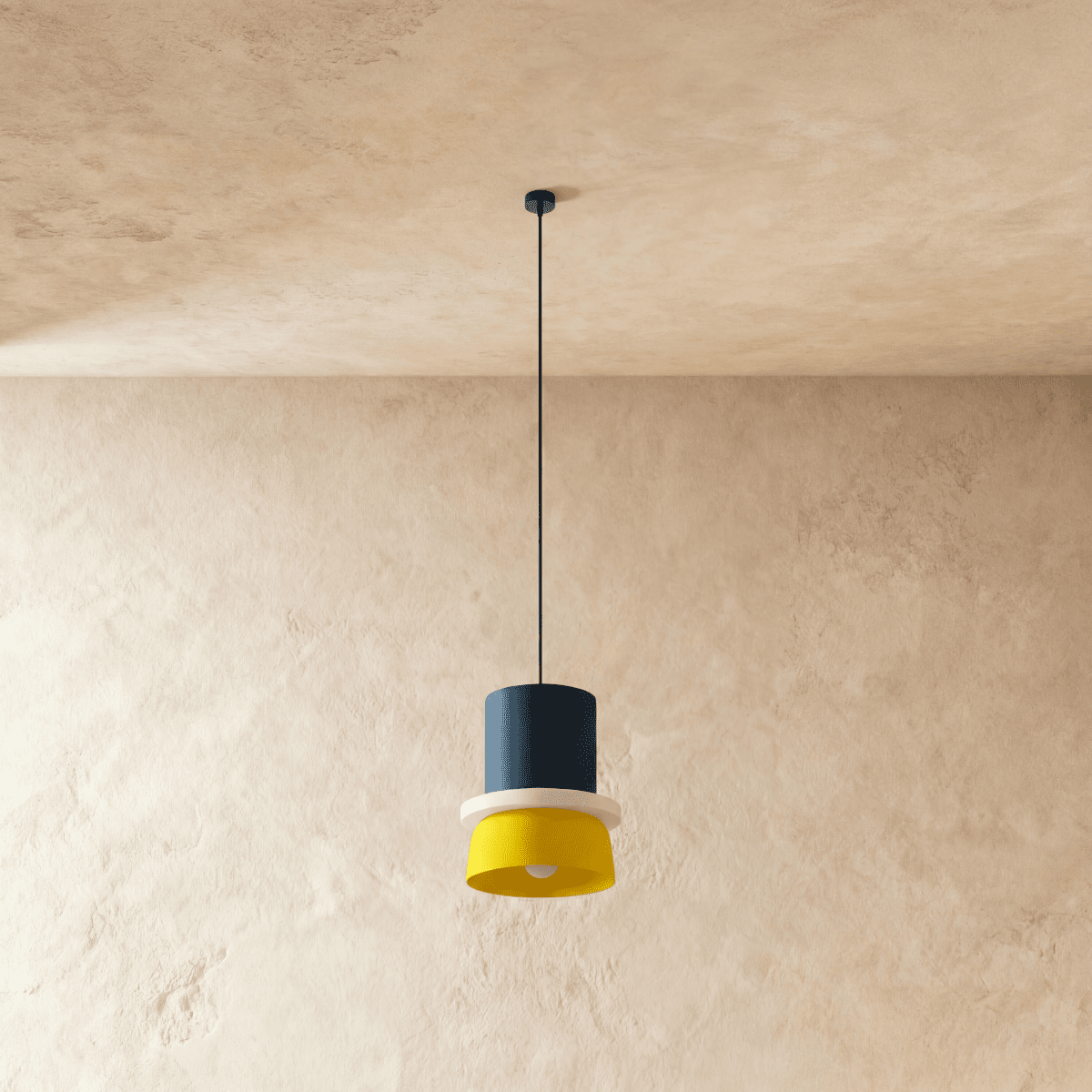 Modern Aluminium Pendant Light With Dome Acrylic Shade