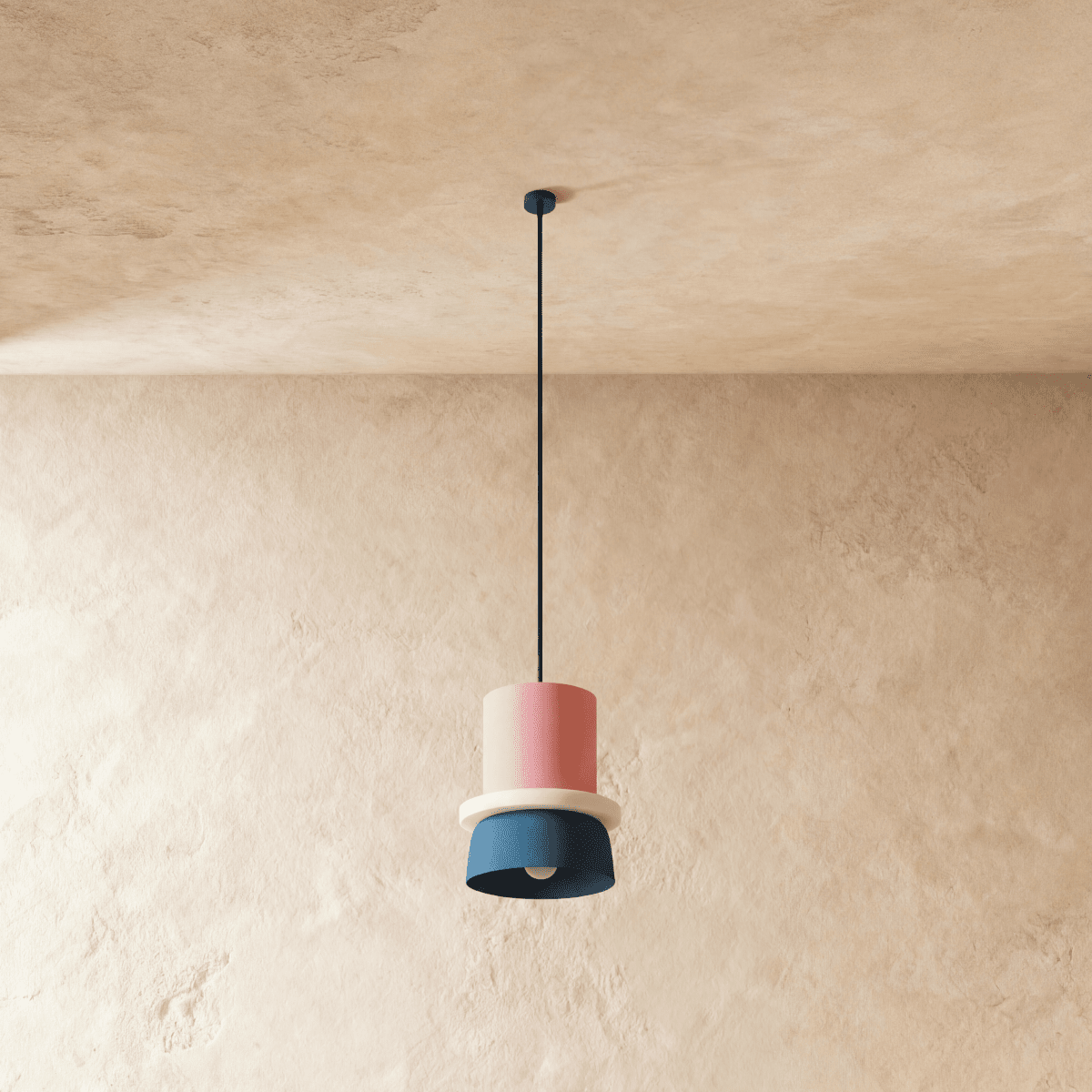 Modern Aluminium Pendant Light With Dome Acrylic Shade