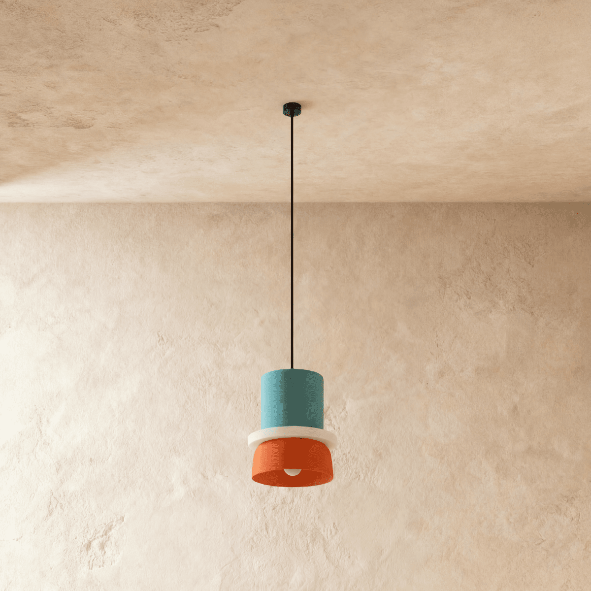 Modern Aluminium Pendant Light With Dome Acrylic Shade