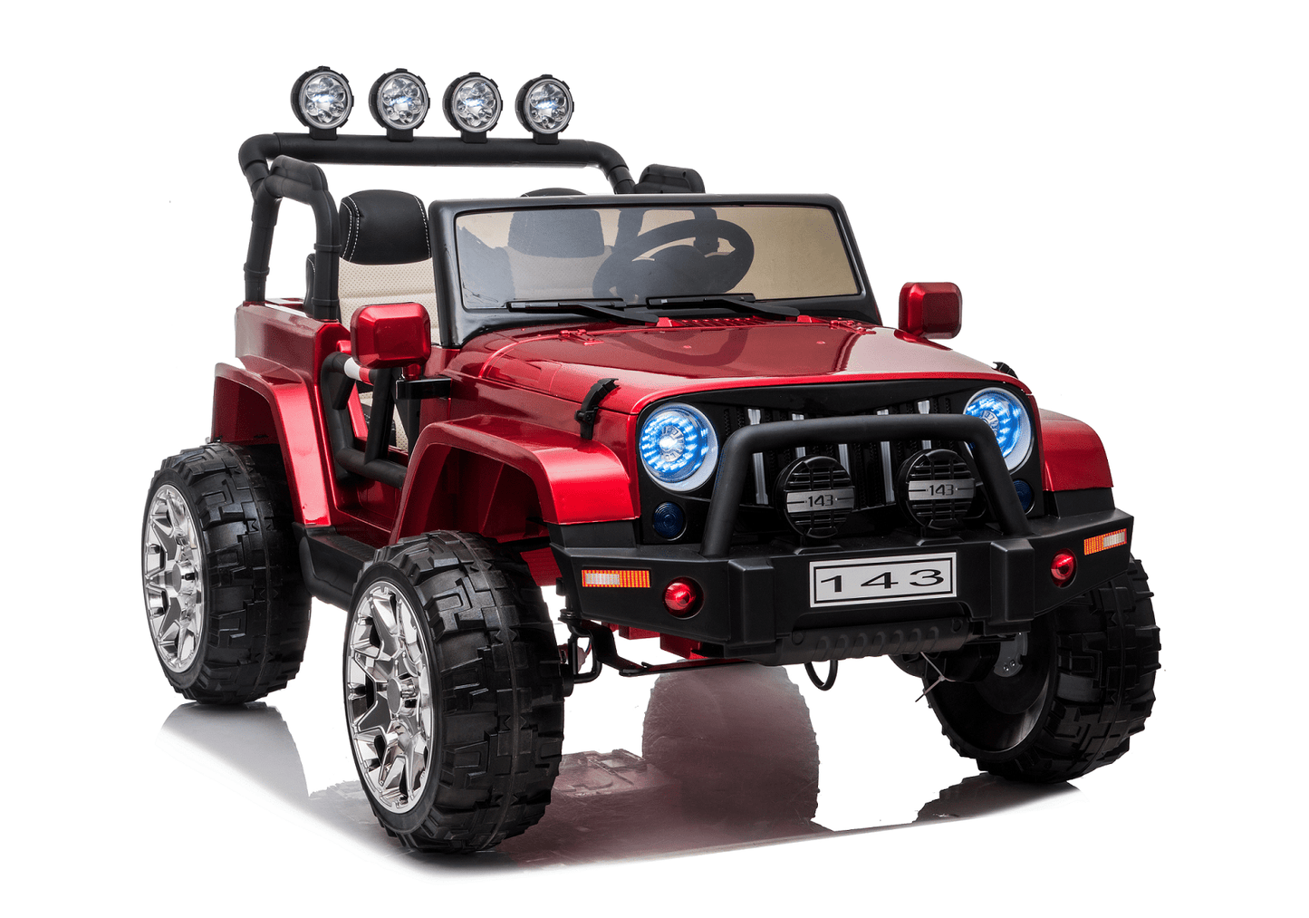 Magic Cars 24 Volt 2 Seater 4x4 Electric Ride On Jeep Style Rubber Tires Fully Loaded Truck UTV ATV For Kids Wireless Parental Control