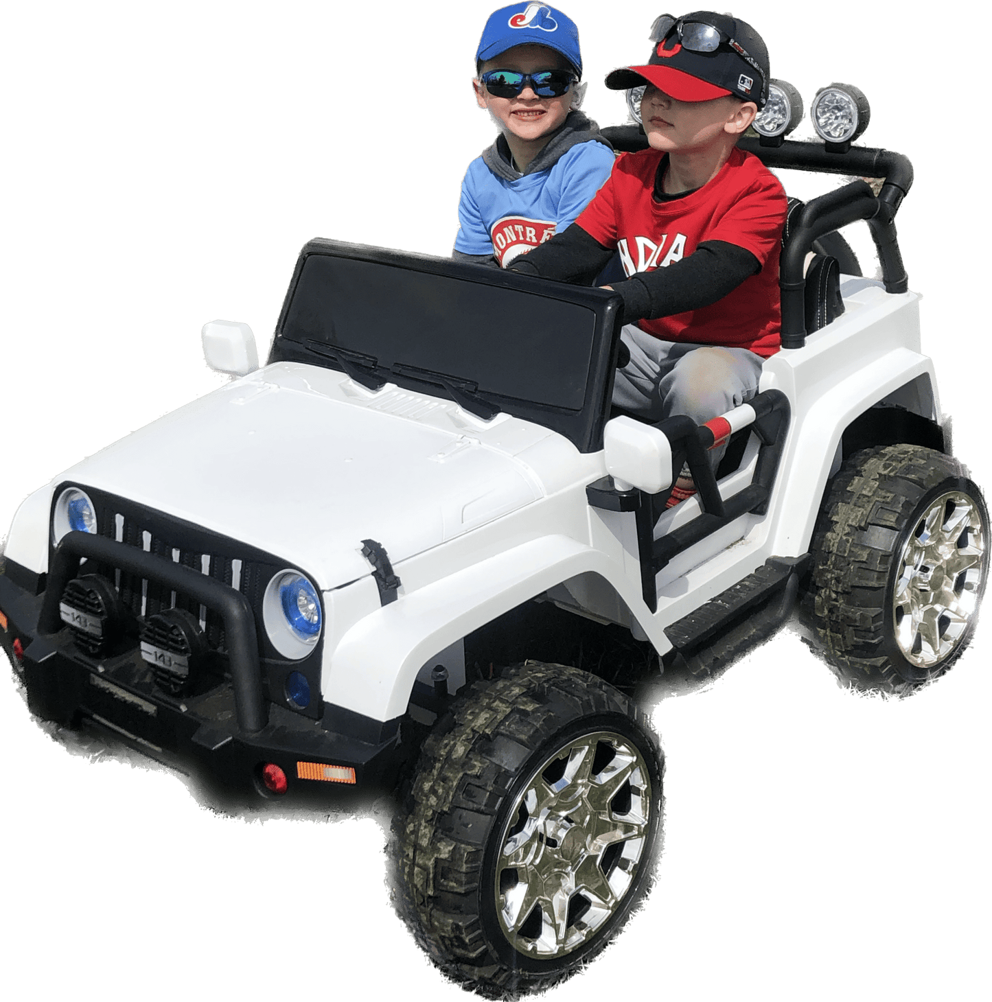 Magic Cars 24 Volt 2 Seater 4x4 Electric Ride On Jeep Style Rubber Tires Fully Loaded Truck UTV ATV For Kids Wireless Parental Control