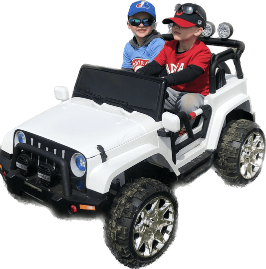 Magic Cars 24 Volt 2 Seater 4x4 Electric Ride On Jeep Style Rubber Tires Fully Loaded Truck UTV ATV For Kids Wireless Parental Control