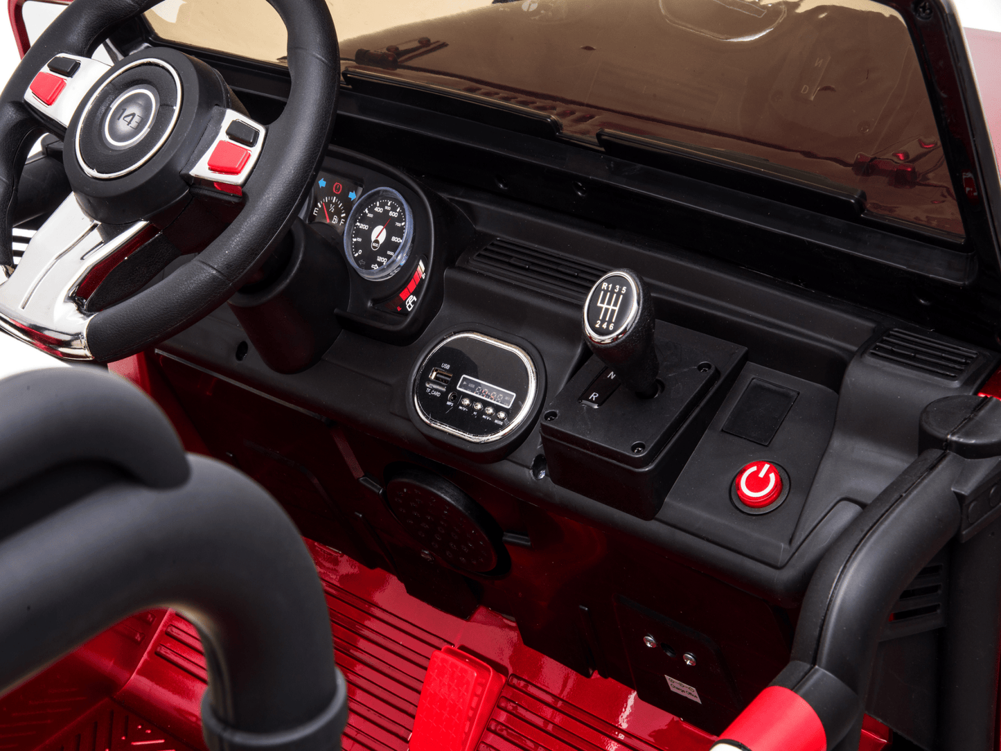 Magic Cars 24 Volt 2 Seater 4x4 Electric Ride On Jeep Style Rubber Tires Fully Loaded Truck UTV ATV For Kids Wireless Parental Control