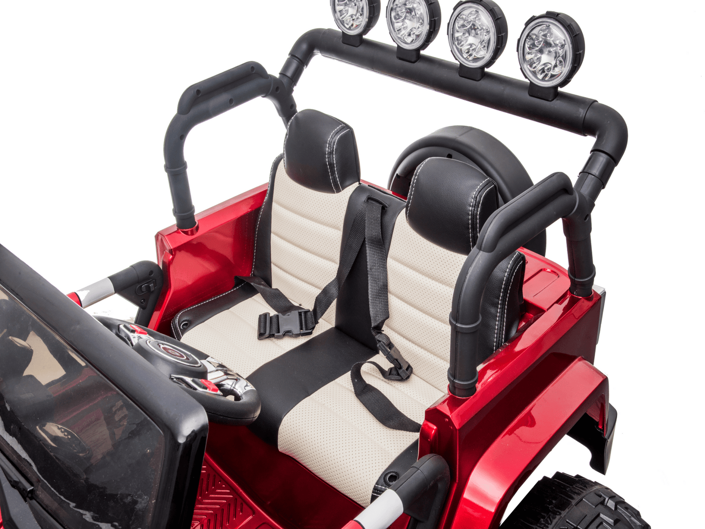 Magic Cars 24 Volt 2 Seater 4x4 Electric Ride On Jeep Style Rubber Tires Fully Loaded Truck UTV ATV For Kids Wireless Parental Control