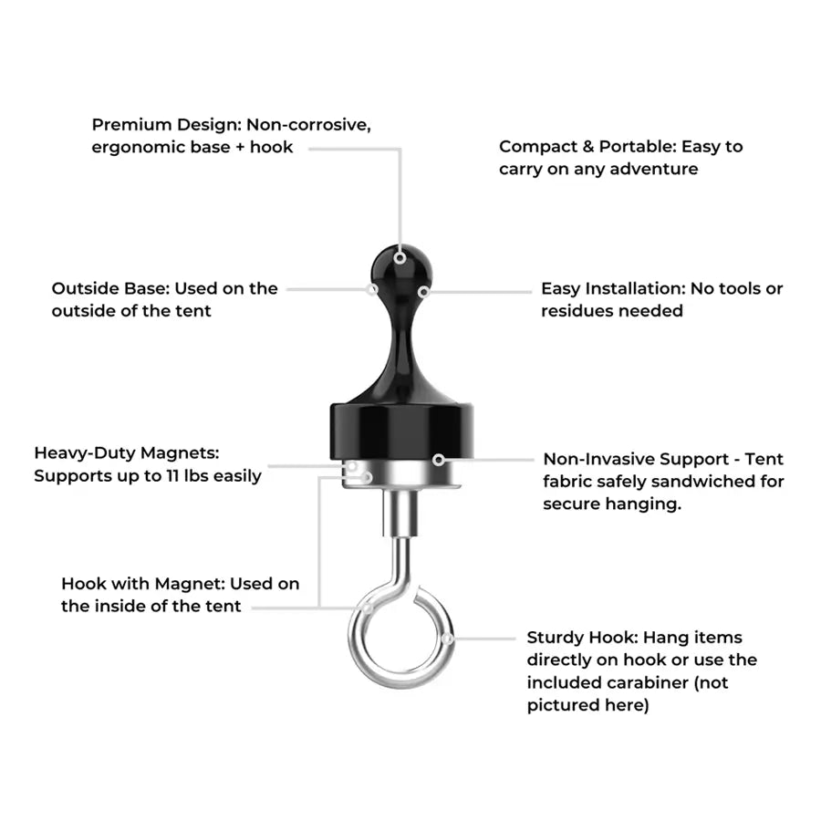 Ayamaya Magnetic Camping Hooks 2-Pack