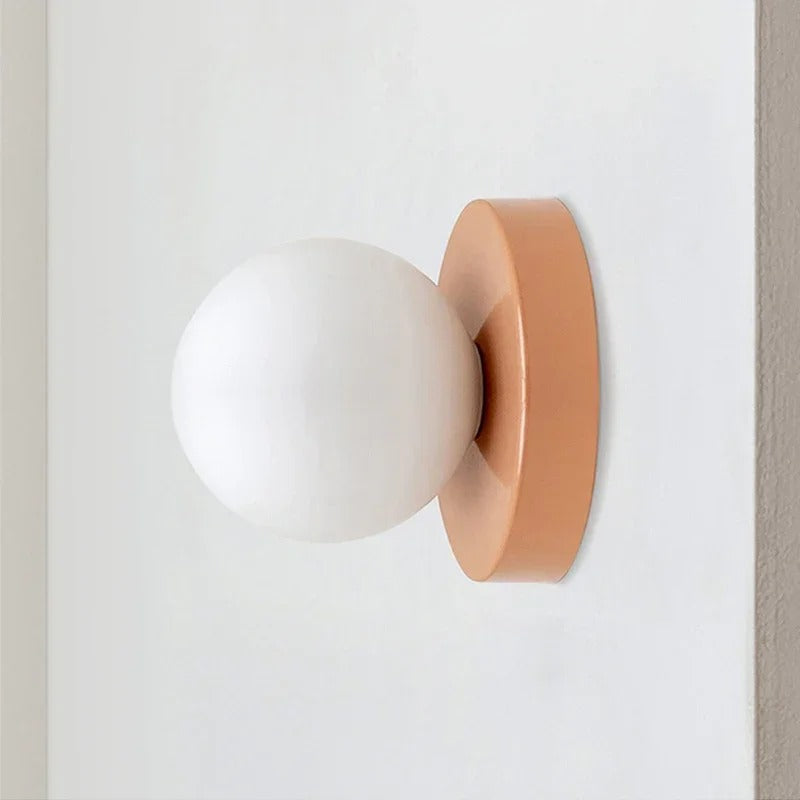 Wall Sconce Globe Light Dimmable Hardwired Indoor Pearl Finish