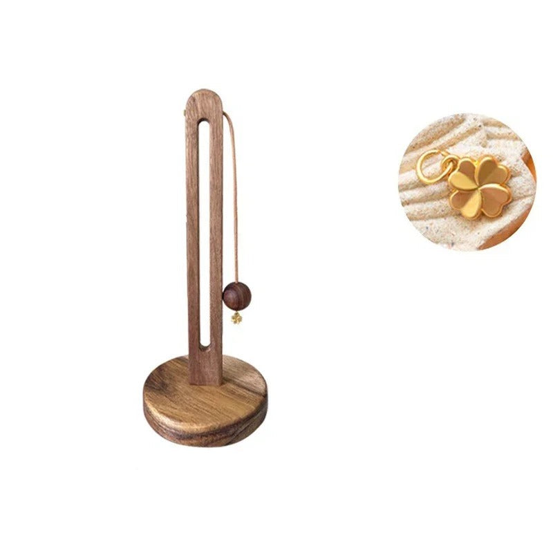 Paper Roll Holder Freestanding Natural Finish with Anti Slip Base