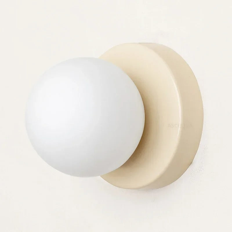 Wall Sconce Globe Light Dimmable Hardwired Indoor Pearl Finish