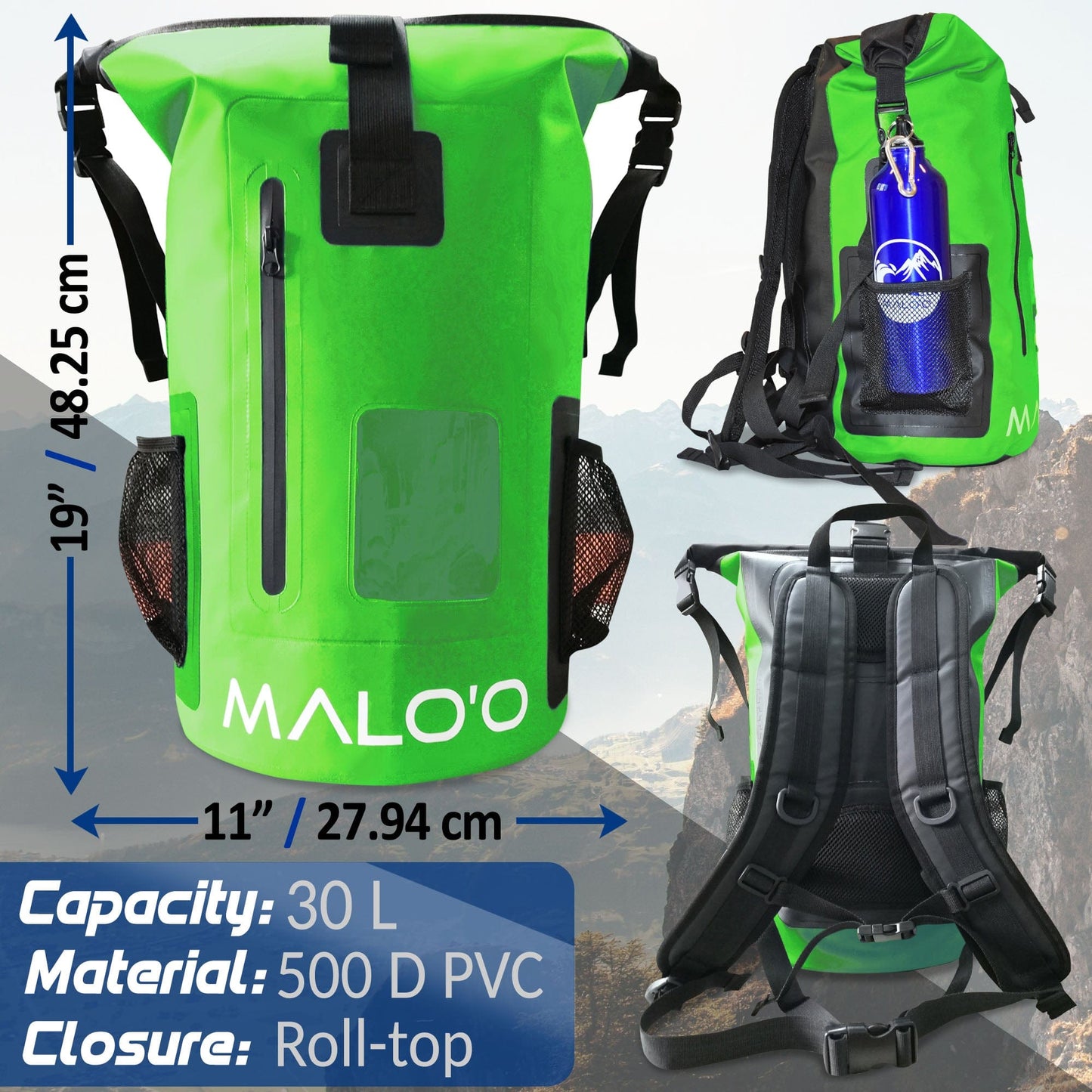 Malo'o DryPack 30 Liter Waterproof Backpack