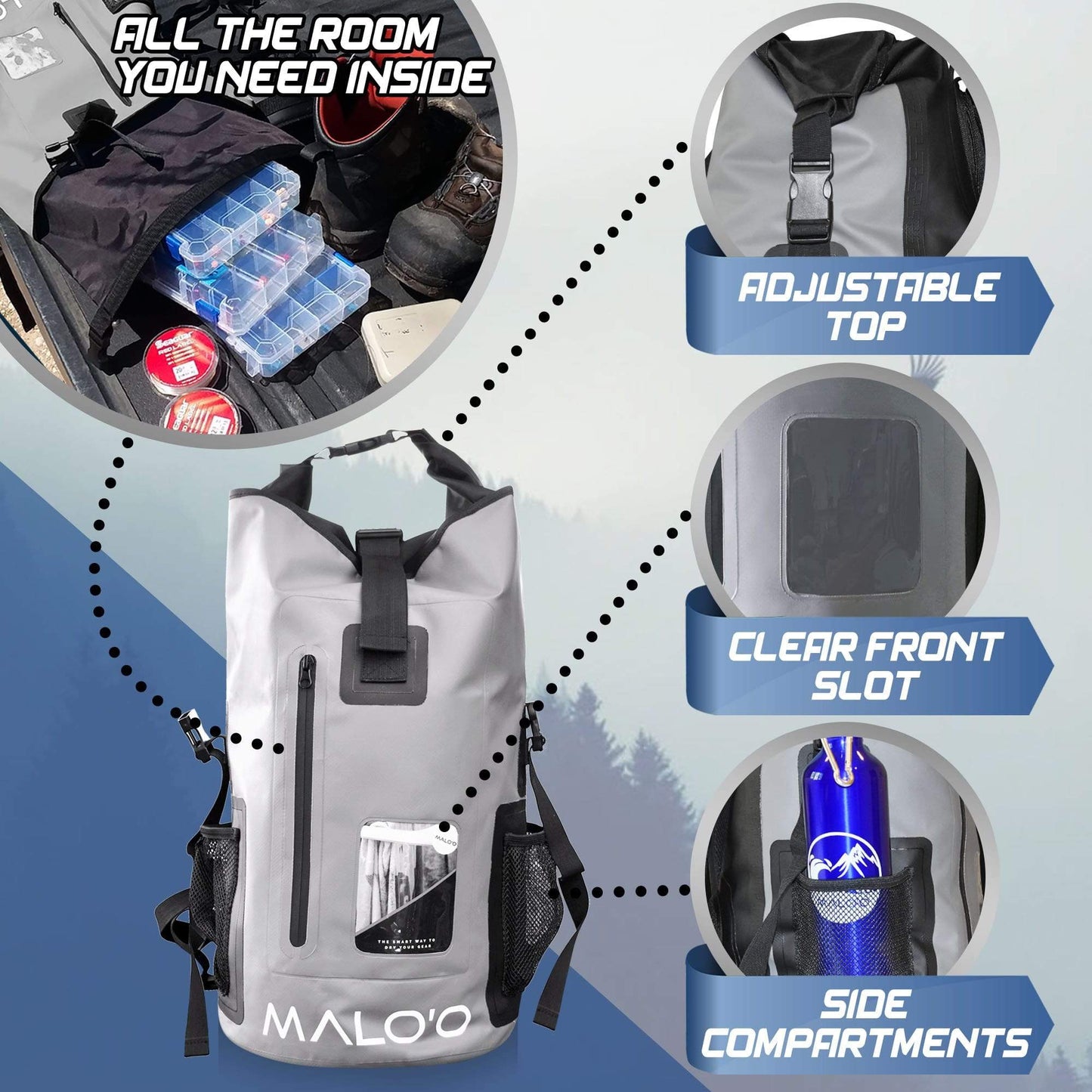 Malo'o DryPack 30 Liter Waterproof Backpack