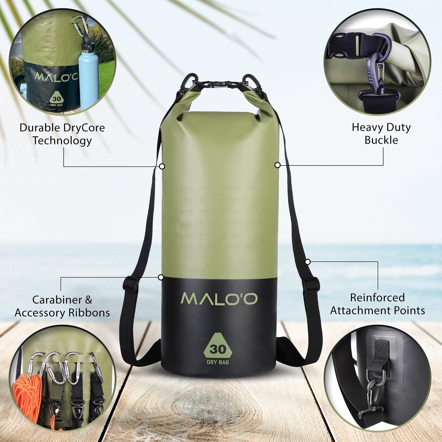 Malo'o DryPack 30 Liter Waterproof Bag