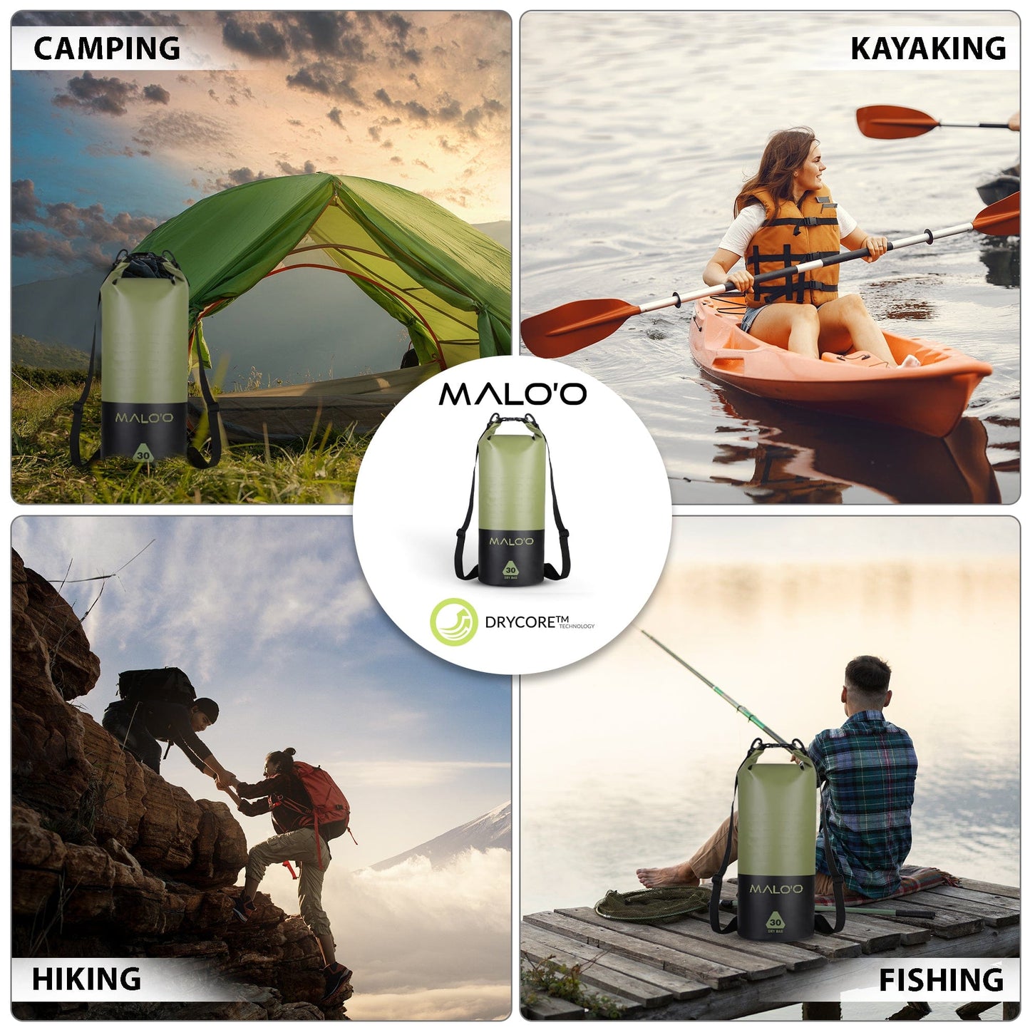 Malo'o DryPack 30 Liter Waterproof Bag