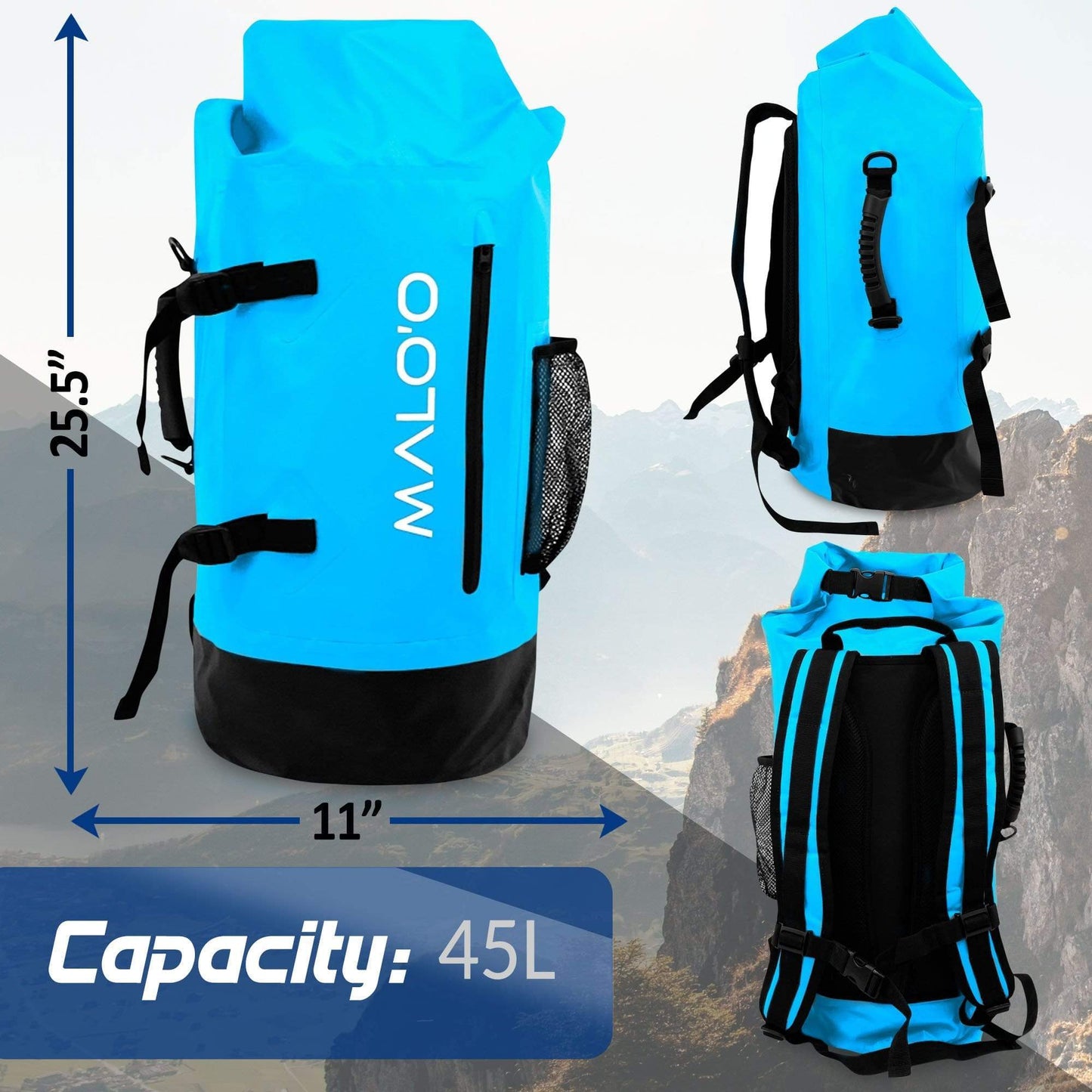 Malo'o DryPack 45 Liter Waterproof Backpack