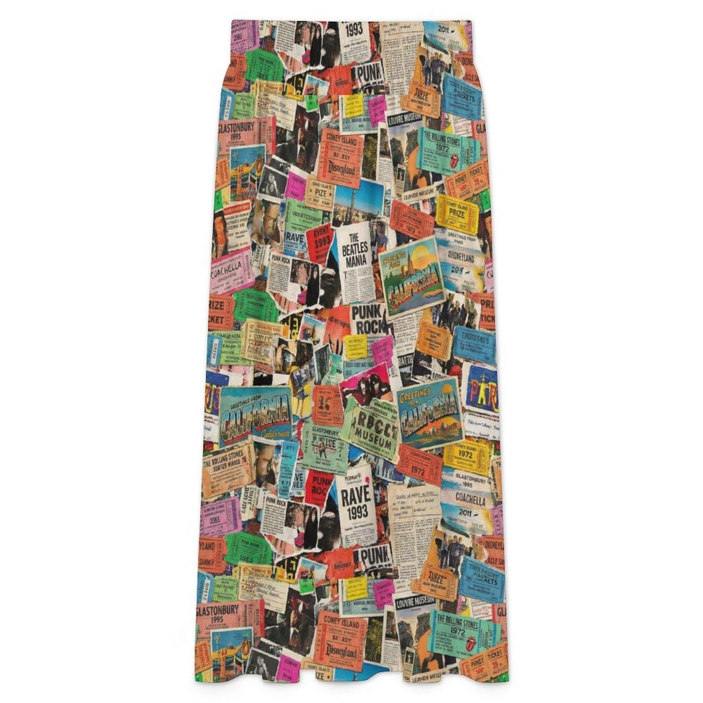 Maximalist AOP High-Waist Midi Dress | 180gsm Milk-Fiber Stretch with Flared Hem — Bold Statement Dress for Gallery Openings, Rooftops