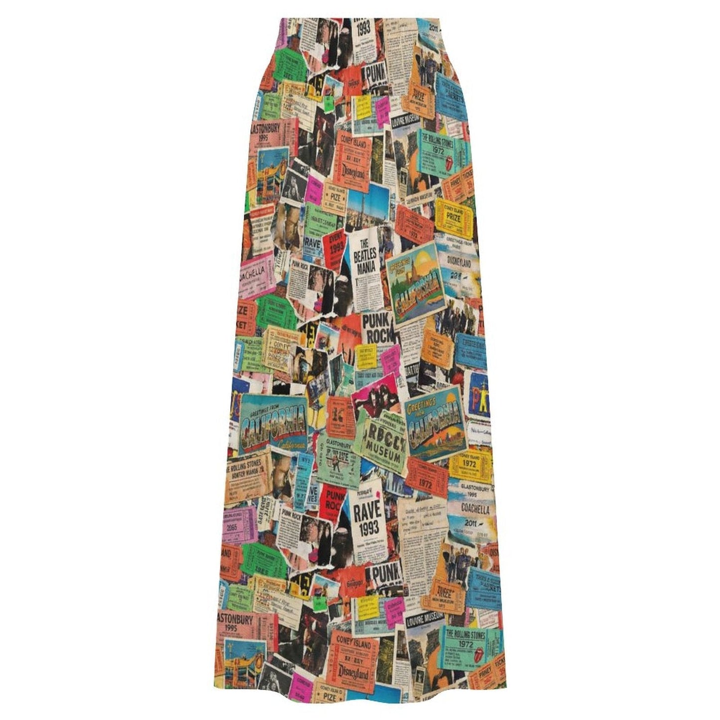 Maximalist AOP High-Waist Midi Dress | 180gsm Milk-Fiber Stretch with Flared Hem — Bold Statement Dress for Gallery Openings, Rooftops
