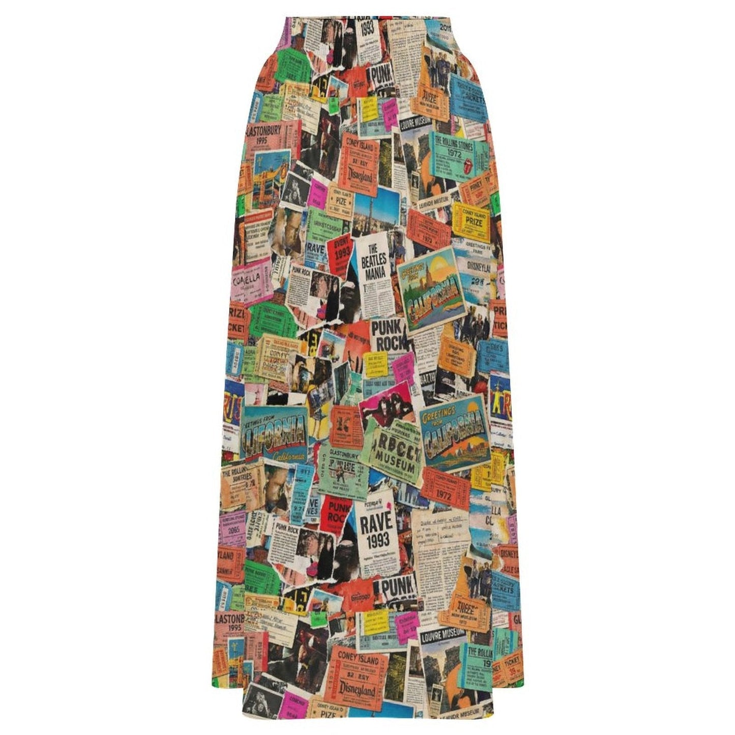 Maximalist AOP High-Waist Midi Dress | 180gsm Milk-Fiber Stretch with Flared Hem — Bold Statement Dress for Gallery Openings, Rooftops