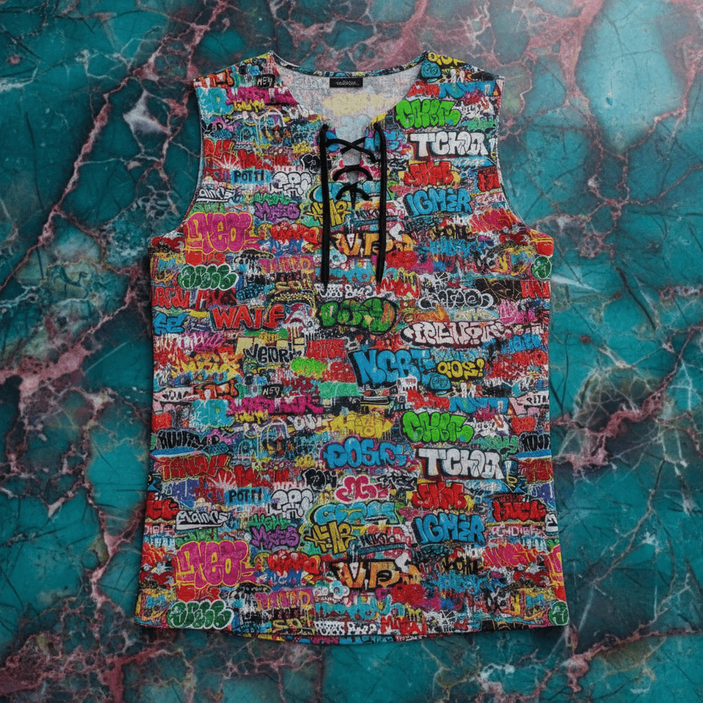 Maximalist AOP Men's Drawstring Tank Top | Cotton-Blend Sleeveless with Adjustable Hem — Festival, Gym & Summer Streetwear Statement (S–3XL)