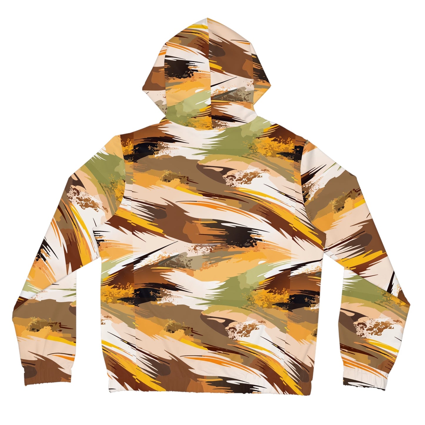 Maximalist Fall Zip Hoodie for Aesthetic Dressers — Abstract Autumn Brushstroke AOP, Earthy Statement Outerwear, Cozy Art-Forward Streetwear