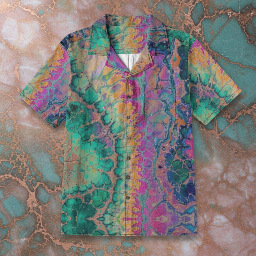 Maximalist Print Men's Hawaiian Shirt | AOP Short Sleeve Summer Button-Down