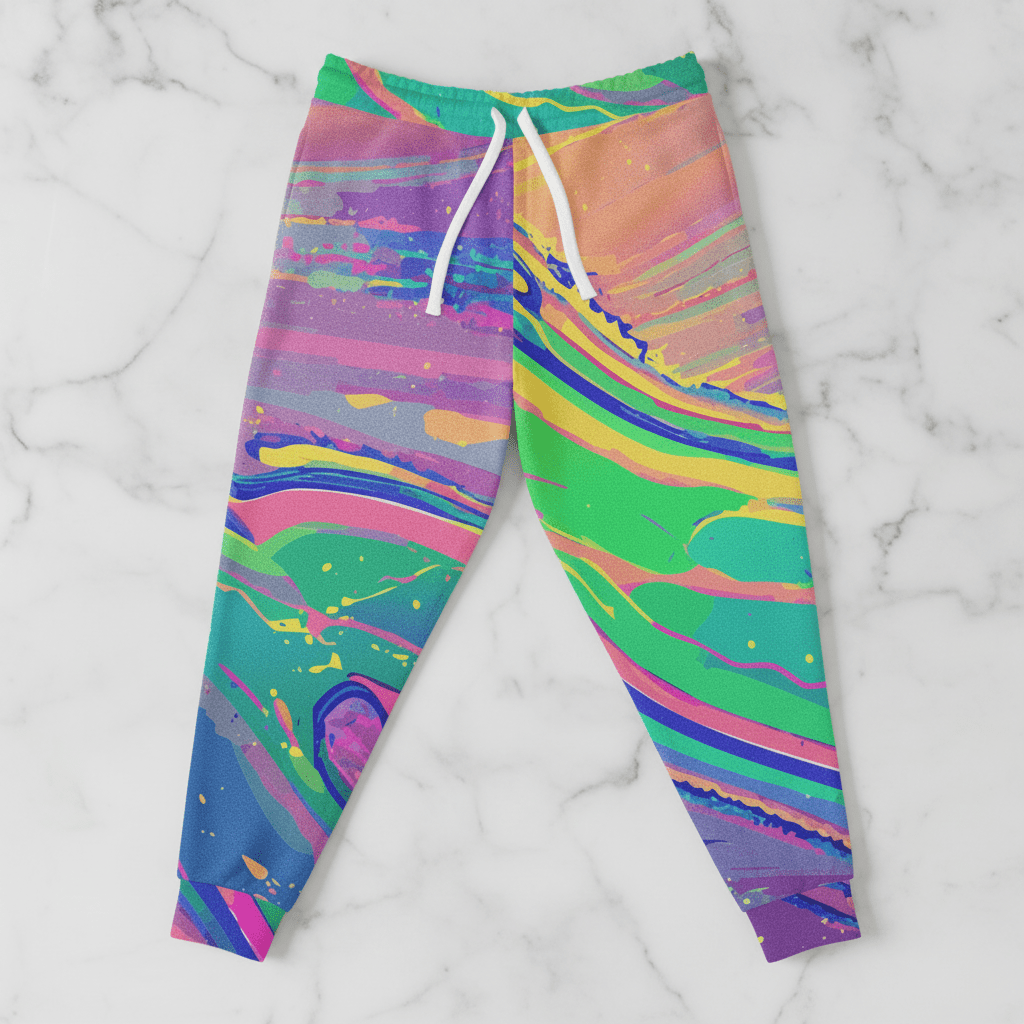 Melted Neon Crayons All-Over Print Athletic Joggers