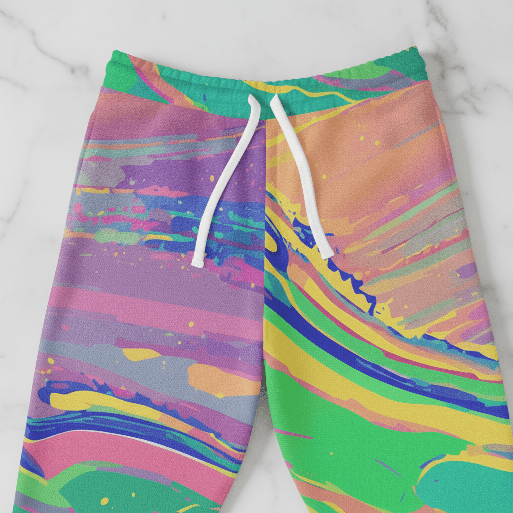 Melted Neon Crayons All-Over Print Athletic Joggers