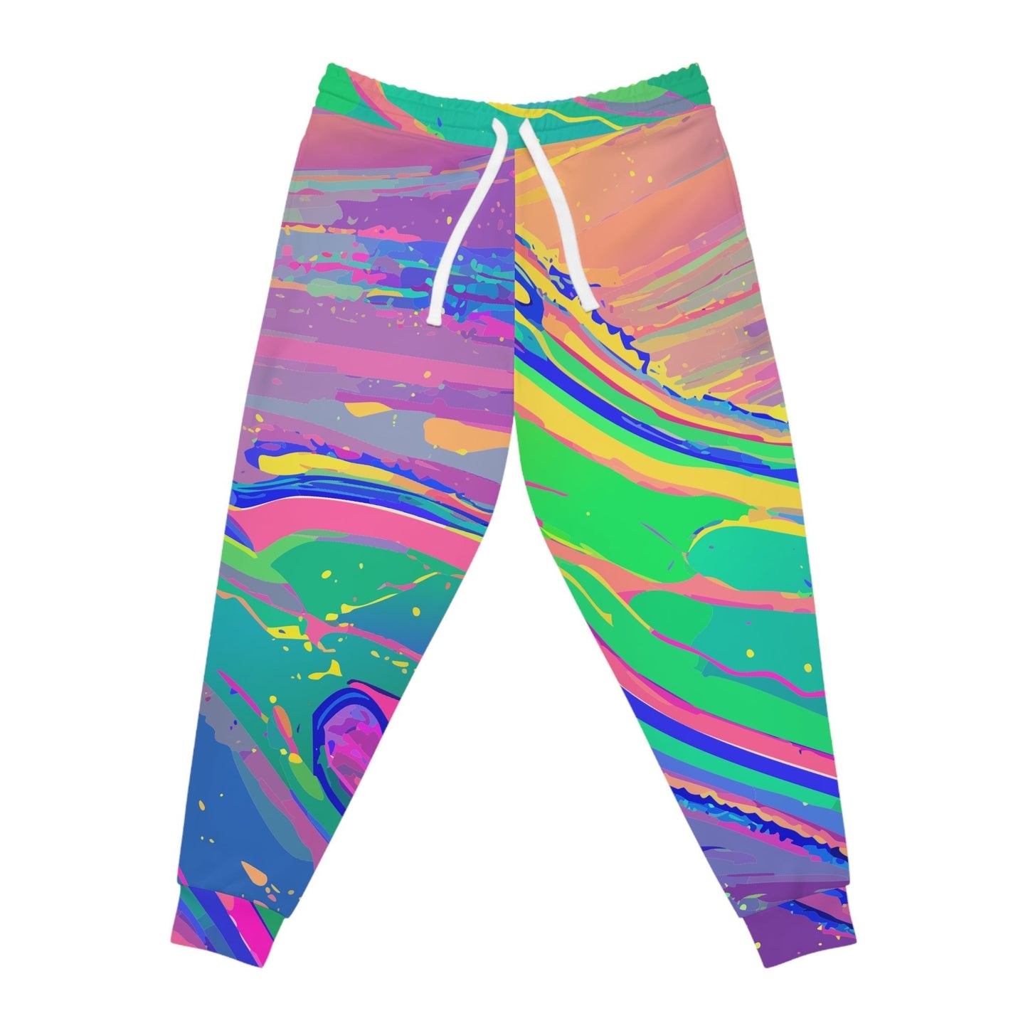 Melted Neon Crayons All-Over Print Athletic Joggers