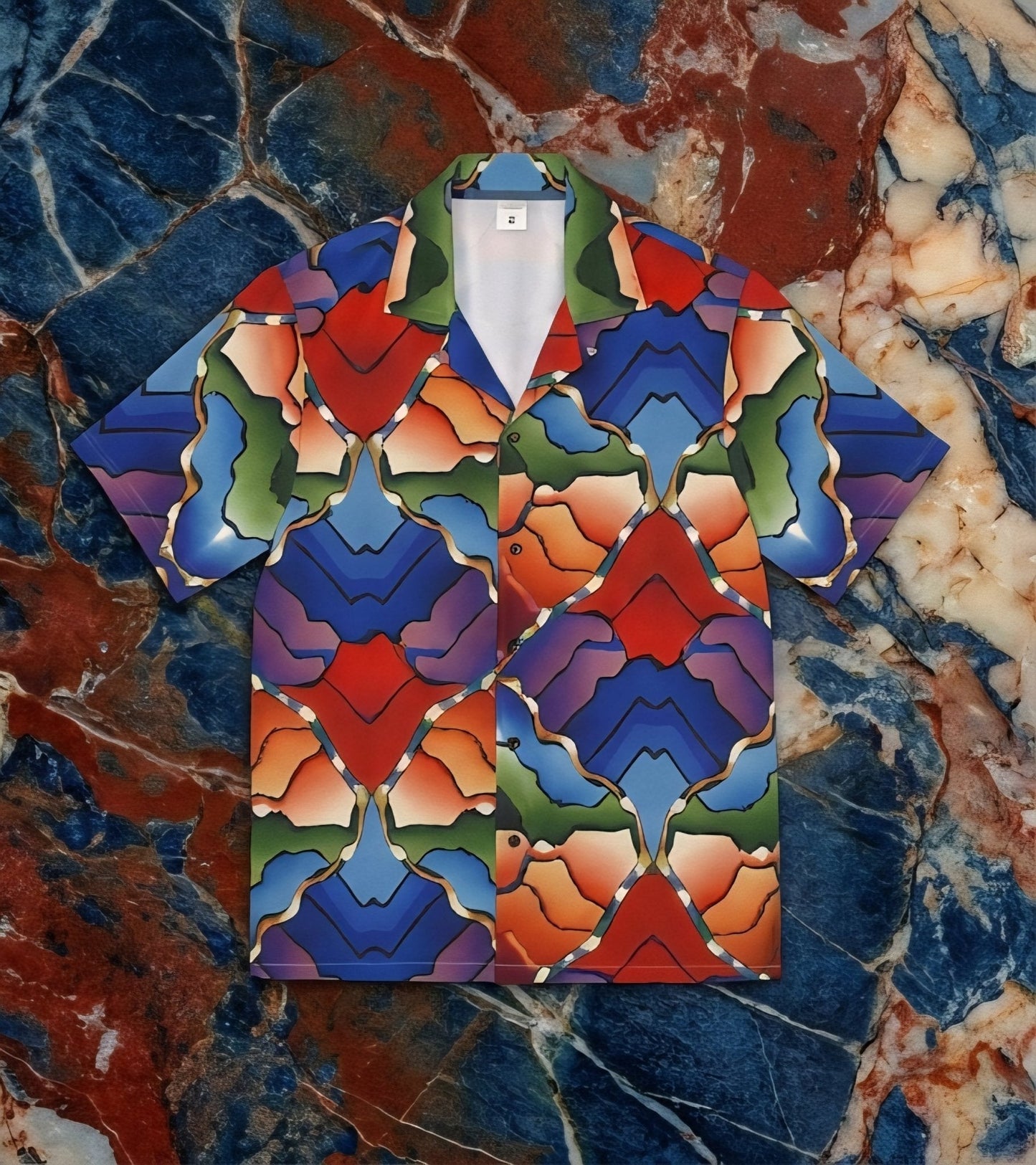 Men's AOP Hawaiian Camp Shirt for Bold Summer Maximalists — All-Over Print Streetwear Button-Up, Festival Resort Statement Top, Assembled in USA