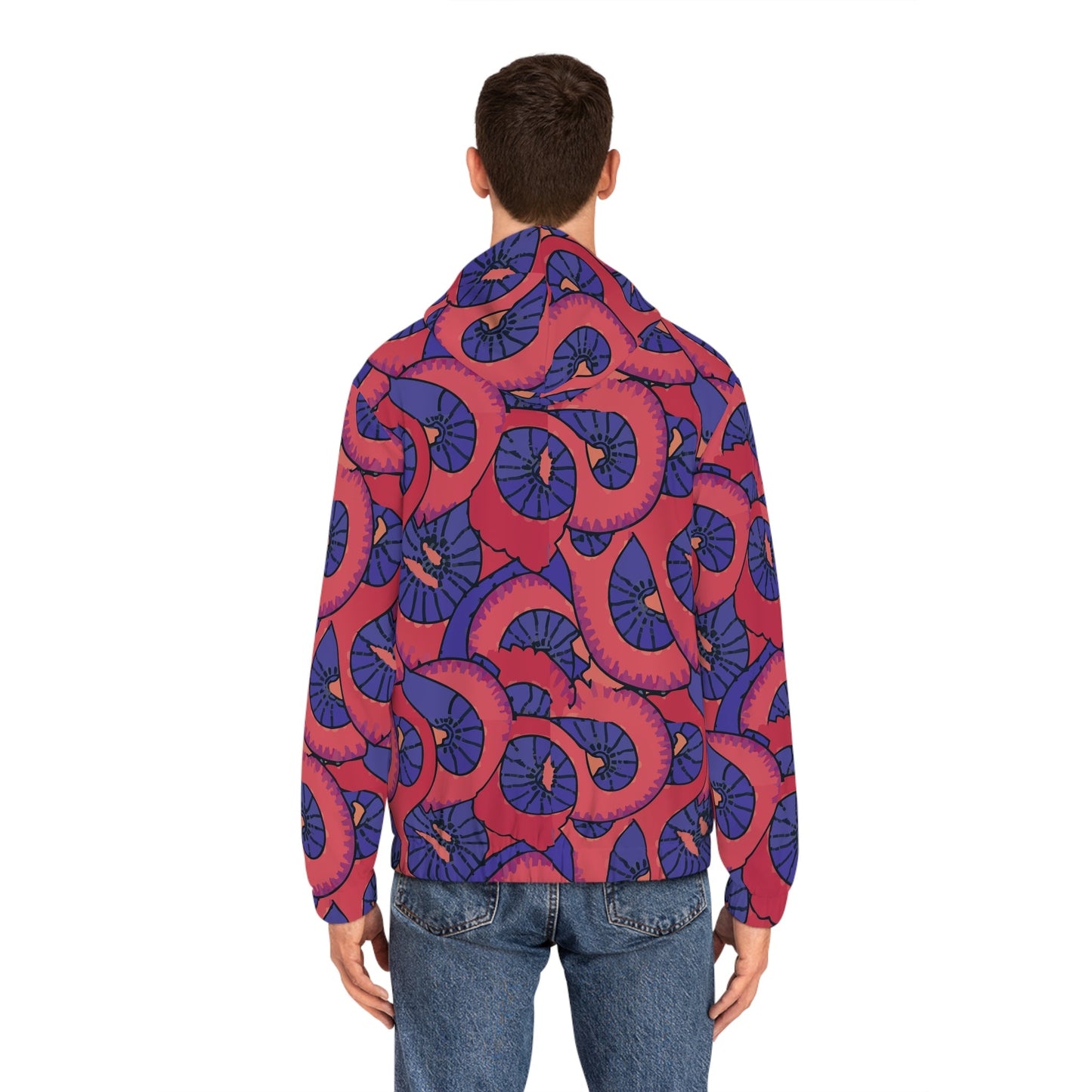 Men's Psychedelic Festival Hoodie — Bold Spiral All-Over Print Full-Zip Rave Jacket | Trippy Streetwear