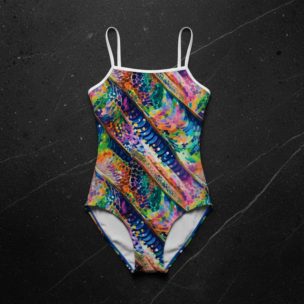 Mermaid Scale One-Piece Swimsuit — Iridescent AOP One Piece