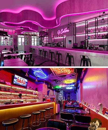 MINGER LED Strip Lights 16.4ft, RGB Color Changing LED Lights for Home, Kitchen, Room, Bedroom, Dorm Room, Bar, with IR Remote Control, 5050 LEDs, DIY Mode