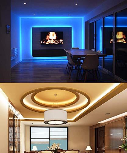 MINGER LED Strip Lights 16.4ft, RGB Color Changing LED Lights for Home, Kitchen, Room, Bedroom, Dorm Room, Bar, with IR Remote Control, 5050 LEDs, DIY Mode