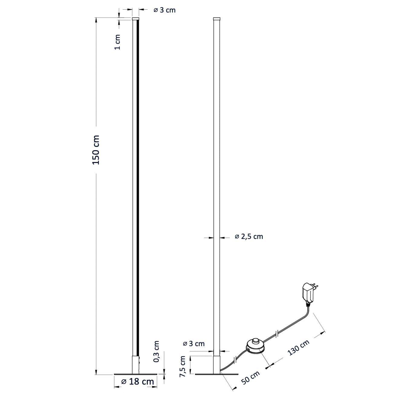 Dimmable RGB LED Corner Floor Lamp With Remote Control