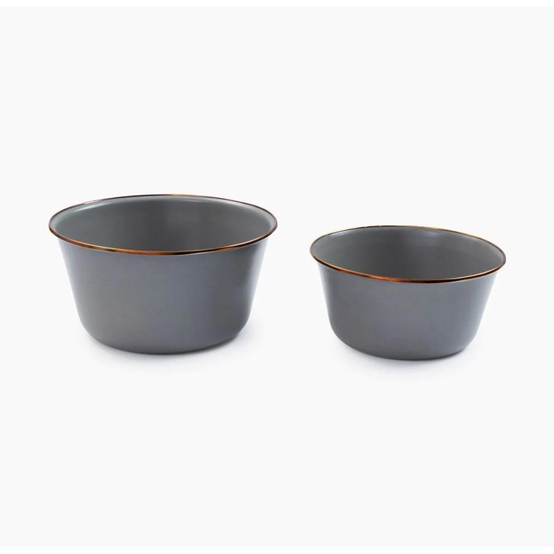 Barebones Enamel Mixing Bowl Slate - Set of 2 (Slate Grey)