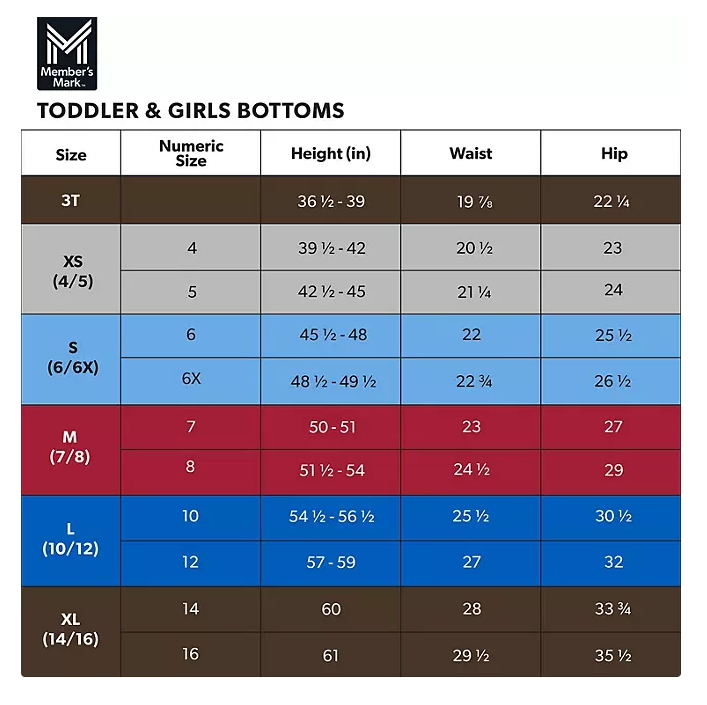 Member's Mark Girls 3-Pack Sit Snug Cartwheel Short