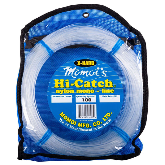 Momoi Hi-Catch Xtra-Hard Monofilament Leader Clear White - 100 yards