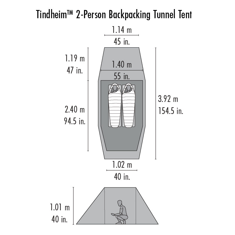 Tindheim™ 2-Person Backpacking Tunnel Tent